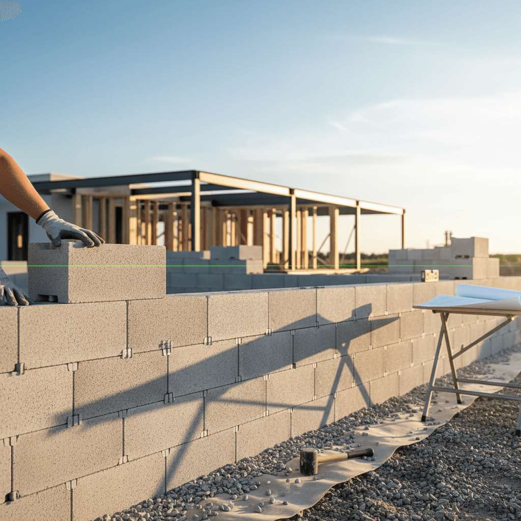Construire un mur de soubassement en béton sans mortier : guide pratique